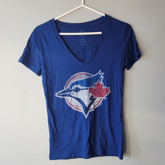 Toronto Blue Jays Cotton V-Neck Tee Genuine Merch sz M - Picture 1 of 7